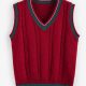 Cable Knit Colorblock V Neck Sweater Vest