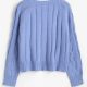 Cable Pointelle Knit Raglan Sleeve Sweater