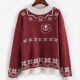 Chirstmas Santa Claus Embroidered Snowflake Sweater