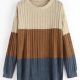 Colorblock Pointelle Knit Sweater