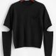 Crewneck Front Pocket Sweater with Detachable Sleeves