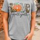 Fall Harvest Pumpkin Leopard Print Graphic Tee for Pumpkin Lovers